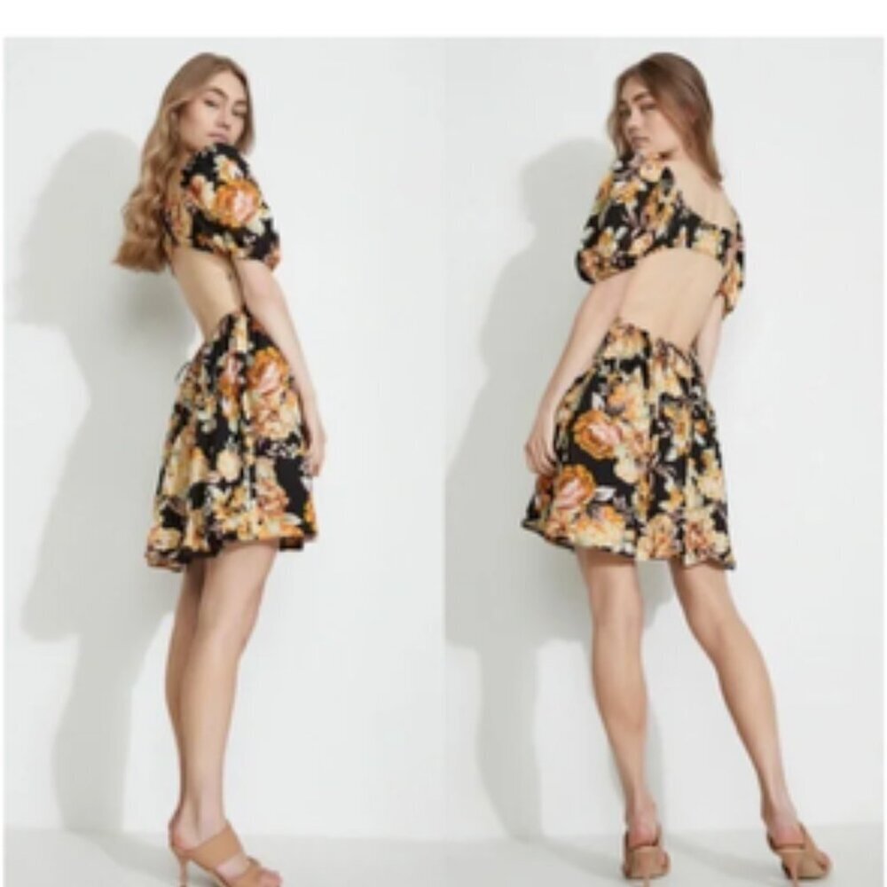 Bardot Floral Open Back Minidress size small/6